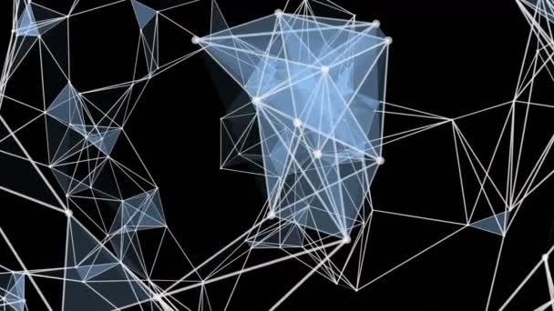 Futurisztikus Plexus Videó Animáció Izzó Háromszögekkel Lassított Felvételen 4096X2304 Hurok — Stock videók