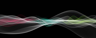 Metnin için alanı olan soyut ve zarif dalga panorama tasarımı