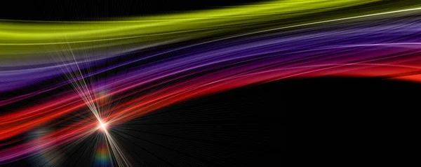 Футуристическая волна панорамный дизайн фона с огнями — стоковое фото