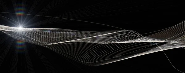 Futurisztikus hullám panoráma háttér design fényekkel — Stock Fotó