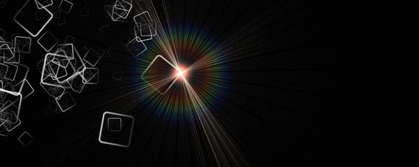 Futurisztikus négyzet panoráma háttér design illusztráció fénnyel — Stock Fotó