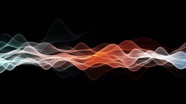 Parçacık dalgası nesnesinin ağır çekimde fantastik video animasyonu, 4096x2304 döngü 4K