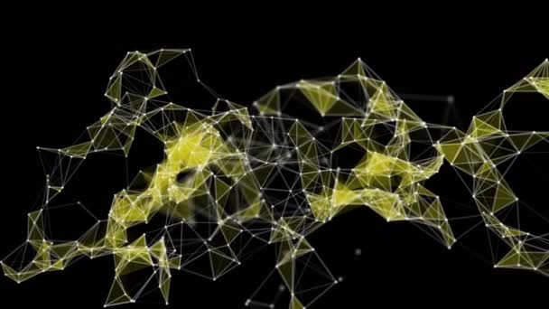 Futuristische Plexus Video Animatie Met Gloeiende Driehoeken Slow Motion 4096X2304 — Stockvideo