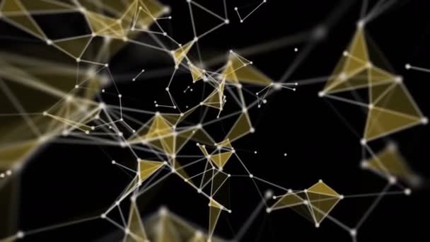 Plexus Futuriste Animation Vidéo Avec Triangles Lumineux Ralenti Boucle 4096X2304 — Video