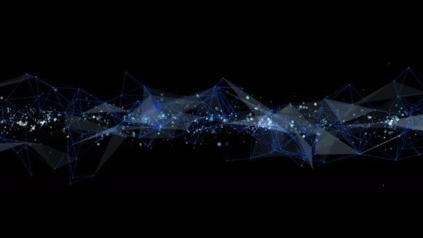 Animação Futurista Vídeo Plexo Com Triângulos Brilhantes Partículas Câmera Lenta — Vídeo de Stock