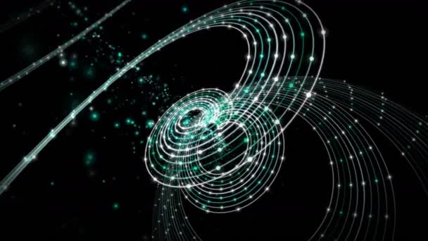 Animation Vidéo Futuriste Avec Objet Rayé Particules Scintillantes Ralenti Boucle — Video
