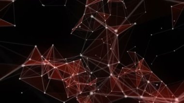 Yavaş çekimde parıldayan üçgenlerle gelecekteki pleksus video animasyonu, 4096x2304 döngüsü 4K