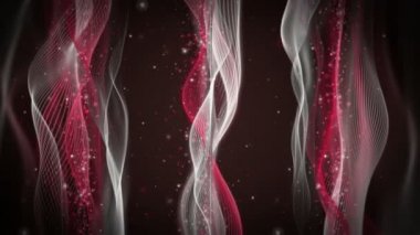 Dalga nesnesi ve titreşen parçacıklarla romantik video animasyonu, 4096x2304 döngü 4k