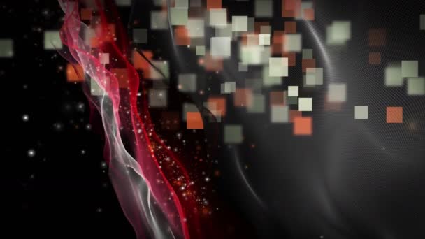 Animação Vídeo Futurista Com Objeto Onda Partículas Brilhantes Câmera Lenta — Vídeo de Stock