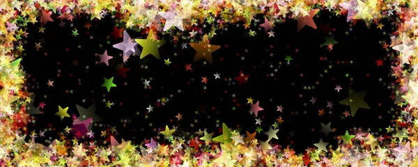 Fantastic Christmas Panorama Design Glowing Stars — Stock Photo, Image