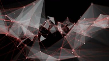 Yavaş çekimde parıldayan üçgenlerle gelecekteki pleksus video animasyonu, 4096x2304 döngüsü 4K