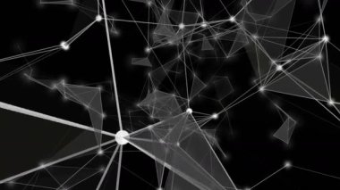 Yavaş çekimde parıldayan üçgenlerle gelecekteki pleksus video animasyonu, 4096x2304 döngüsü 4K