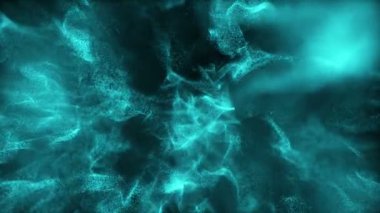 Yavaş çekimde titreşen parçacıklarla gelecek video animasyonu, 4096x2304 döngü 4K