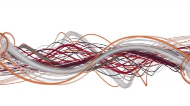 Yavaş çekimde dönen çizgili nesne ile fantastik video animasyonu, 4096x2304 döngü 4K