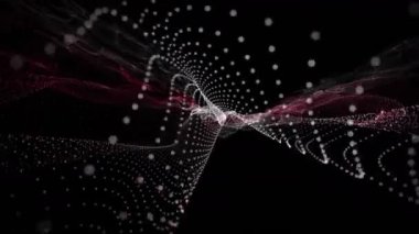 Parçacık dalga nesnesiyle gelecek video animasyonu yavaş çekimde, 4096x2304 döngü 4K