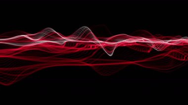 Ağır çekimde parçacık dalga nesnesi ile güçlü video animasyonu, 4096x2304 döngü 4K