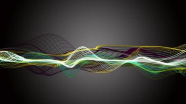 Parçacık dalgası nesnesinin ağır çekimde fantastik video animasyonu, 4096x2304 döngü 4K