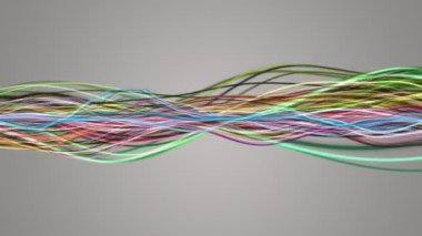 Parçacık dalgası nesnesinin ağır çekimde fantastik video animasyonu, 4096x2304 döngü 4K