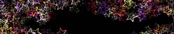 Fantastisk Jul Panorama Design Med Glödande Stjärnor — Stockfoto