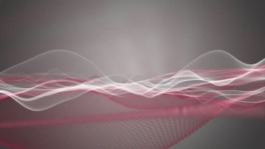 Parçacık dalga nesnesi ile fantastik video animasyonu yavaş çekim ve metin için boşluk, 4096x2304 döngü 4K