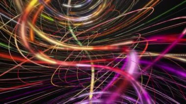 Yavaş çekimde çizgili dalga nesnesi ile fantastik video animasyonu, 4096x2304 döngü 4K