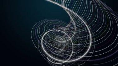 Yavaş çekimde çizgili dalga nesnesi ile gelecek video animasyonu, 4096x2304 döngü 4K