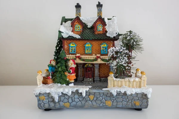 Mooie Gezellige Kerstdecoratie Voor Het Huis — Stockfoto