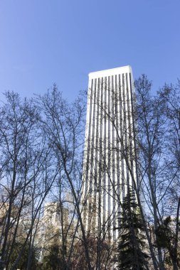 Madrid, Ispanya; 14 Mart 2019; Picasso kule Madrid finans bölgesinde yer alan