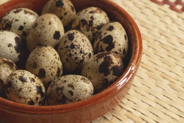 Taze bıldırcın yumurtası pişirmeye hazır