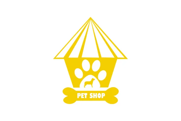 Illustration Design Doghouse Bone Text Pet Shop Details Dog Footprint — Stock Photo, Image