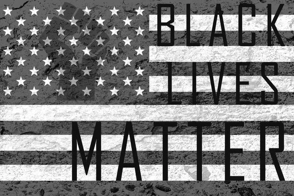 Illustration Usa Flagga Svartvitt Med Texten Black Lives Matter Och — Stockfoto