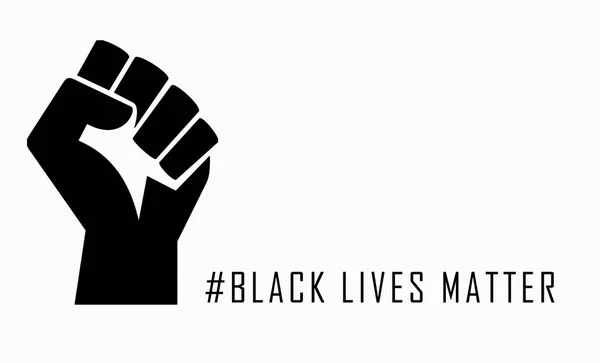 Μαύρη Γροθιά Δίπλα Στο Hashtag Κείμενο Μαύρες Ζωές Έχουν Σημασία — Φωτογραφία Αρχείου