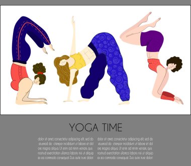 Yoga kızlar vektör