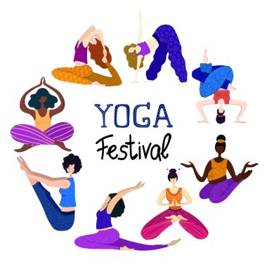 Yoga kızlar vektör