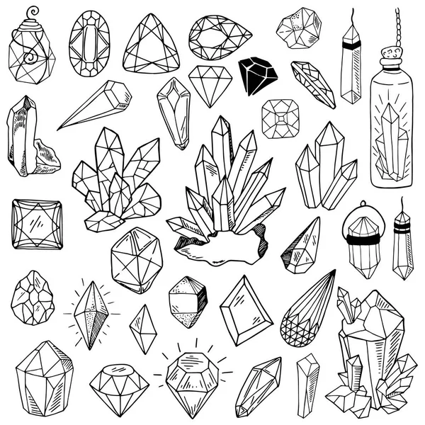 Vector Crystals Set — Stock Vector