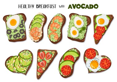 Vektör avokado tost 