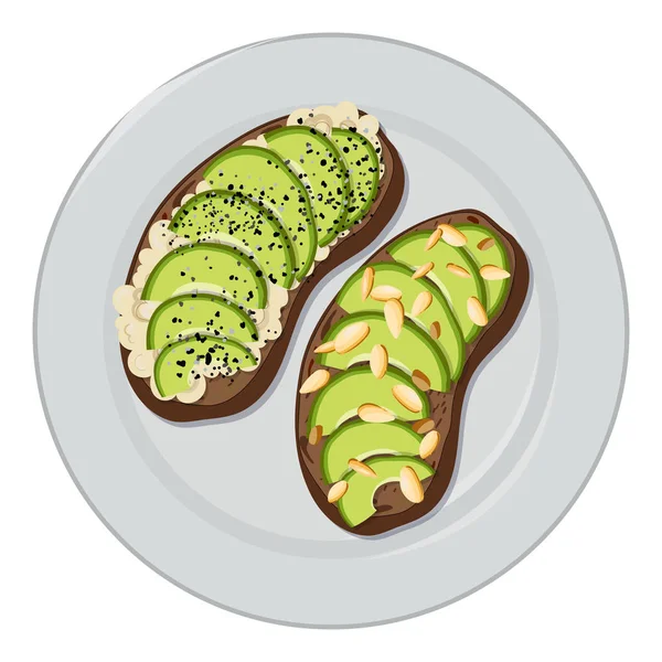 Vector de tostadas de aguacate — Vector de stock