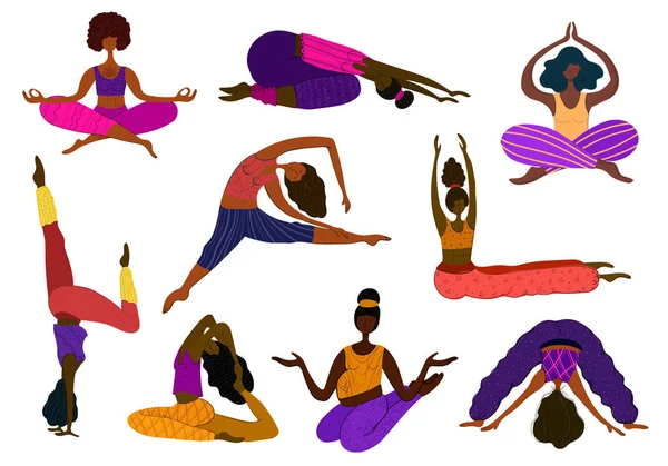 Yoga meisjes vector — Stockvector