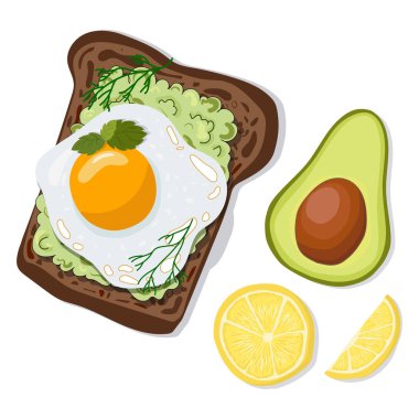 Vektör avokado tost 