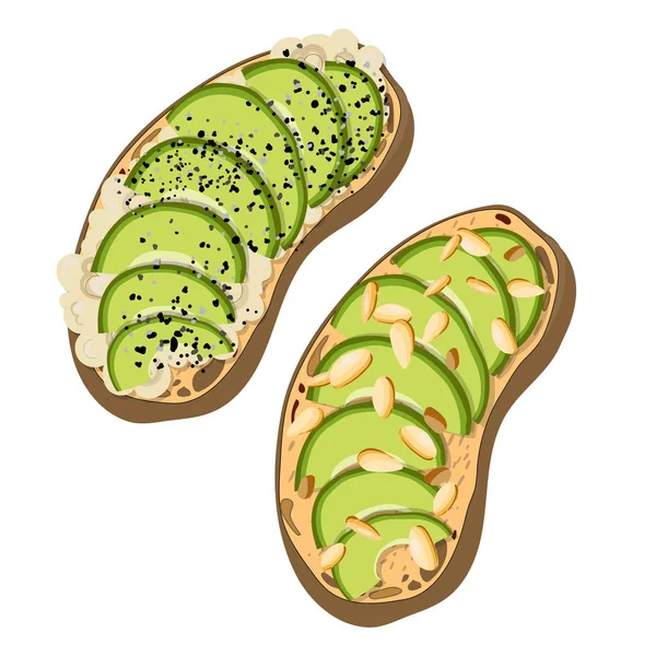 Vector Avocado Toast — Stockvector