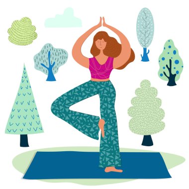 Yoga kızlar vektör