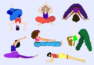 Yoga kızlar vektör