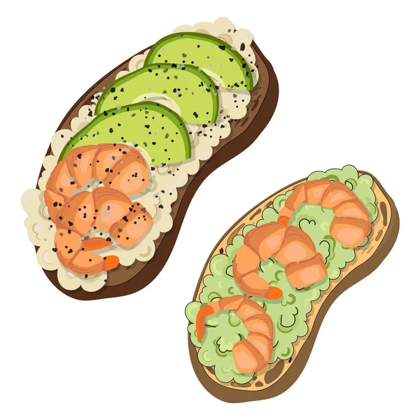 Vector tostadas de aguacate — Vector de stock