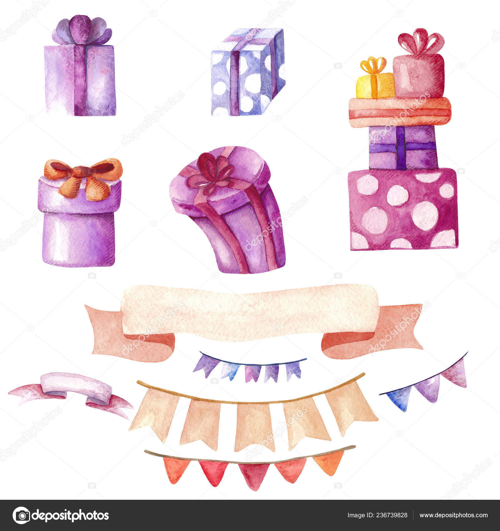 水彩砂漠セット ストック写真 C Sunniwa