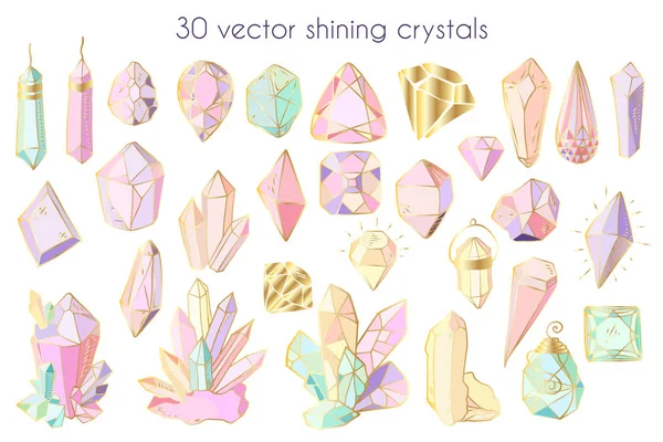 Vector Crystals Set — Stock Vector