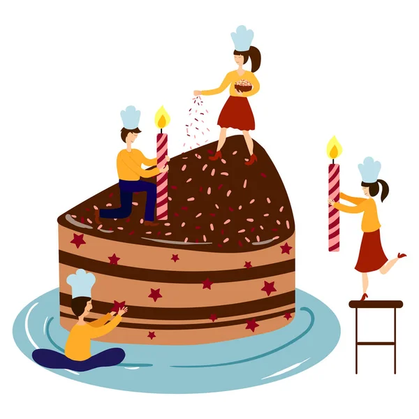 Vektör doğum günü pastası — Stok Vektör