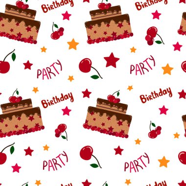 vektör doğum günü pastası