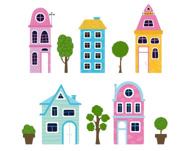 sevimli çizgi evleri