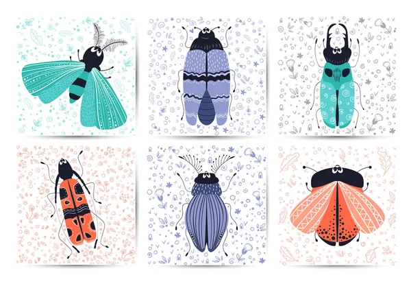 Insectos dos desenhos animados vetoriais —  Vetores de Stock