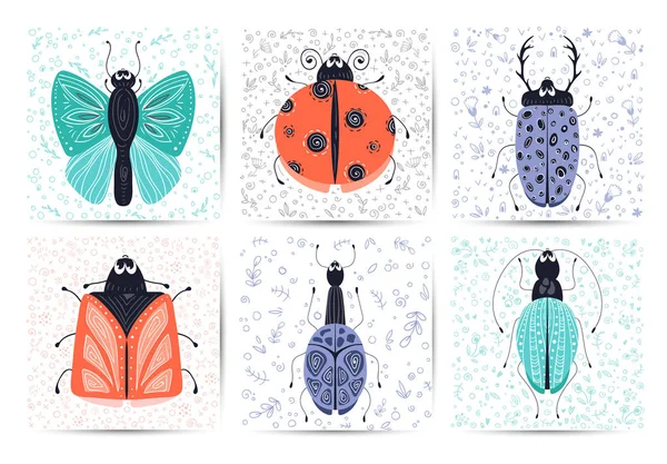 Insectos dos desenhos animados vetoriais —  Vetores de Stock